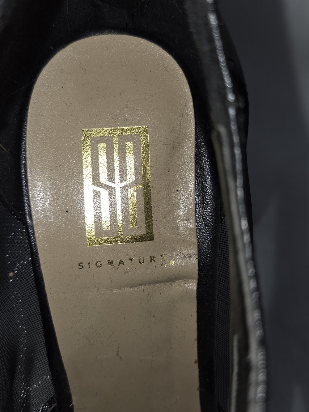 Signature Black Peep-Toe Stiletto Booties with Mesh Panels - Picture 4 of 5